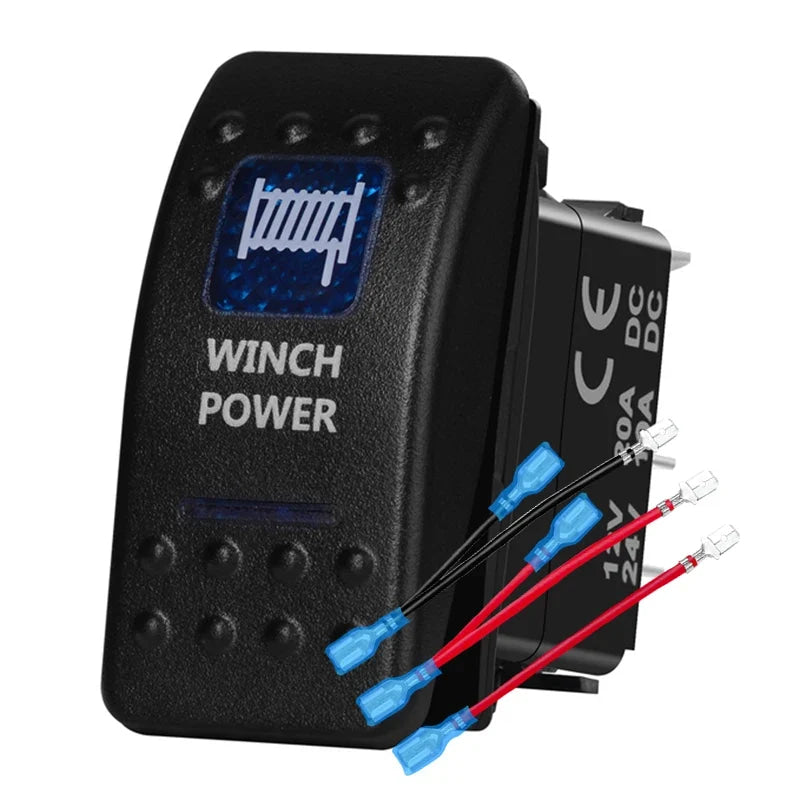 12v/24v Blue Led Light 5 Pin On Off SPST Rocker Switch 7 Pin On Off On ARB Carling Style Car Boat Waterproof Push Switch