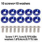 JDM Fender Washers M6 Bolt Set Car Modification Gasket Screw Fender Bumper Engine Aluminum Concave Screws Hex Fastener for Honda