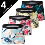 4/5 Uds. Pantalones cortos estampados de talla europea y americana a la moda para hombre, ropa interior cómoda de talla grande para hombre, bañador Sexy
