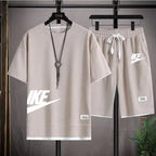 Fashionable, casual and trendy men's sportswear set, short-sleeved T-shirt and outdoor summer sports shorts set, new size M-3XL
