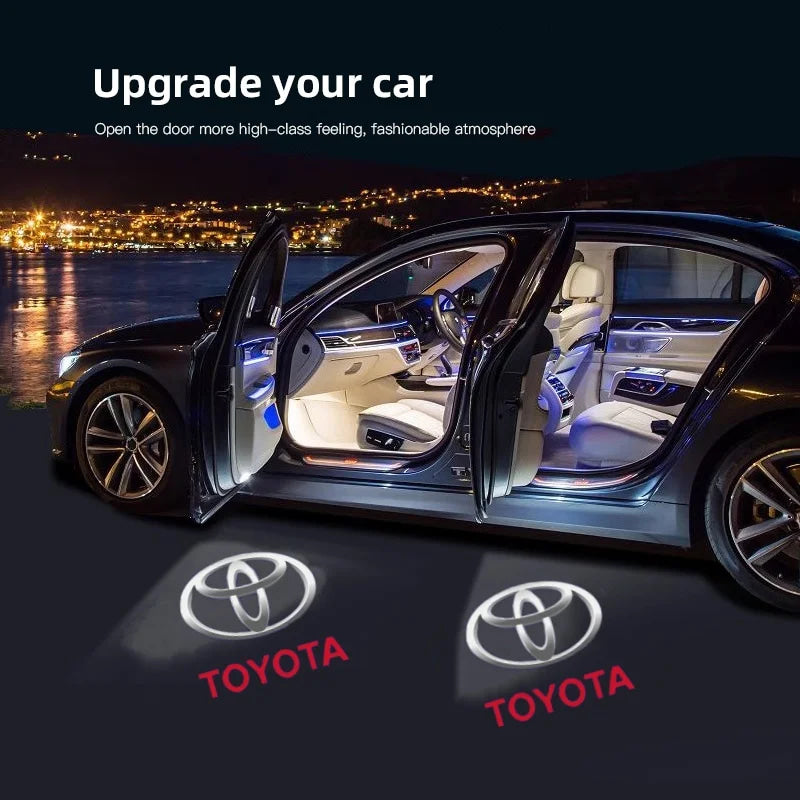 Night Light sticker For Toyota Led Car Door Welcome Lamp Laser Projector Logo Camry Corolla Prius RAV4 Land Cruiser Prado Tundra