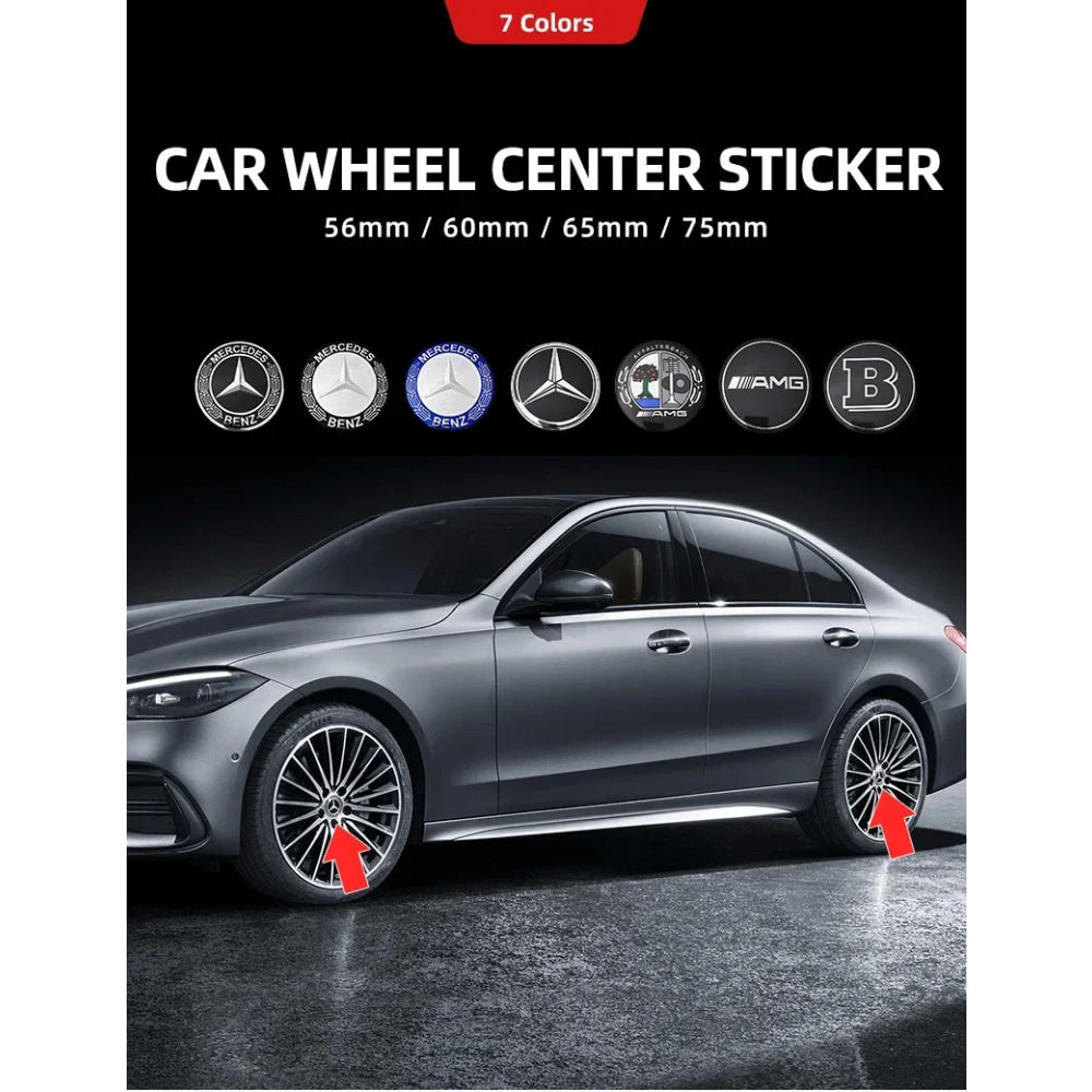 56mm 60mm 65mm 75mm Car Wheel Center Hub Caps Cover Rim Exterior Sticker For Mercedes Benz A B C E Class GLC GLK GLE GLA CLA GLB