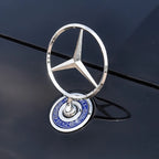 44mm 3D Metal Blue Chrome Star Bonnet Hood Logo Emblem Badge for Mercedes Benz W205 W204 AMG GLC CLA Interior Moulding LBMSLK