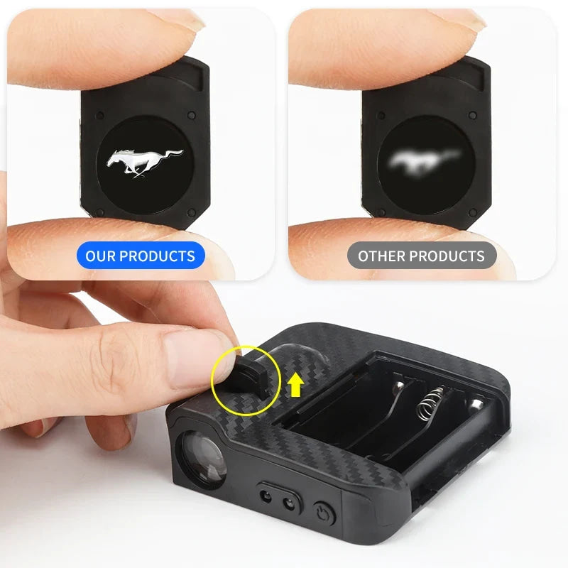 Car Led Welcome Lights Courtesy Projector Ghost Shadow Logo Emblem Light For Ford Mustang 4 5 6 2024 2023 2022-2010 Accessories