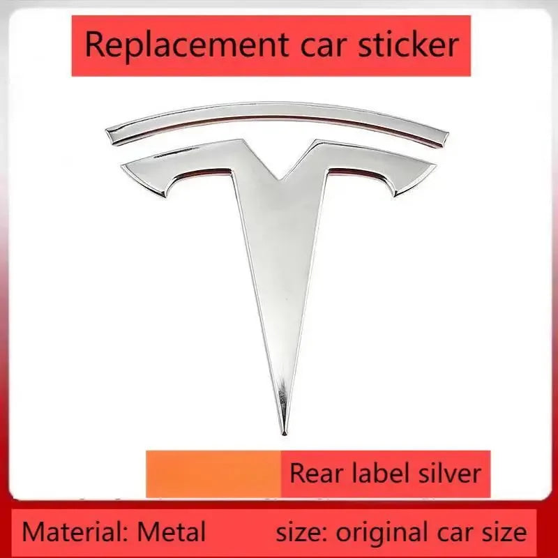 metal For Tesla- Car Front Emblem Rear Trunk Emblem Suitable for Model 3 Mode Y logo replacement rear and rear logos blackening