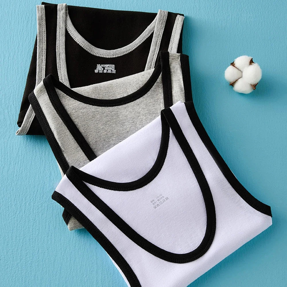 Men's Four Seasons Cotton Joker Vest White Black Color Basic Vest Fit Sports Fitness T-shirt Summer Bodybuilding Gym Tank Tops