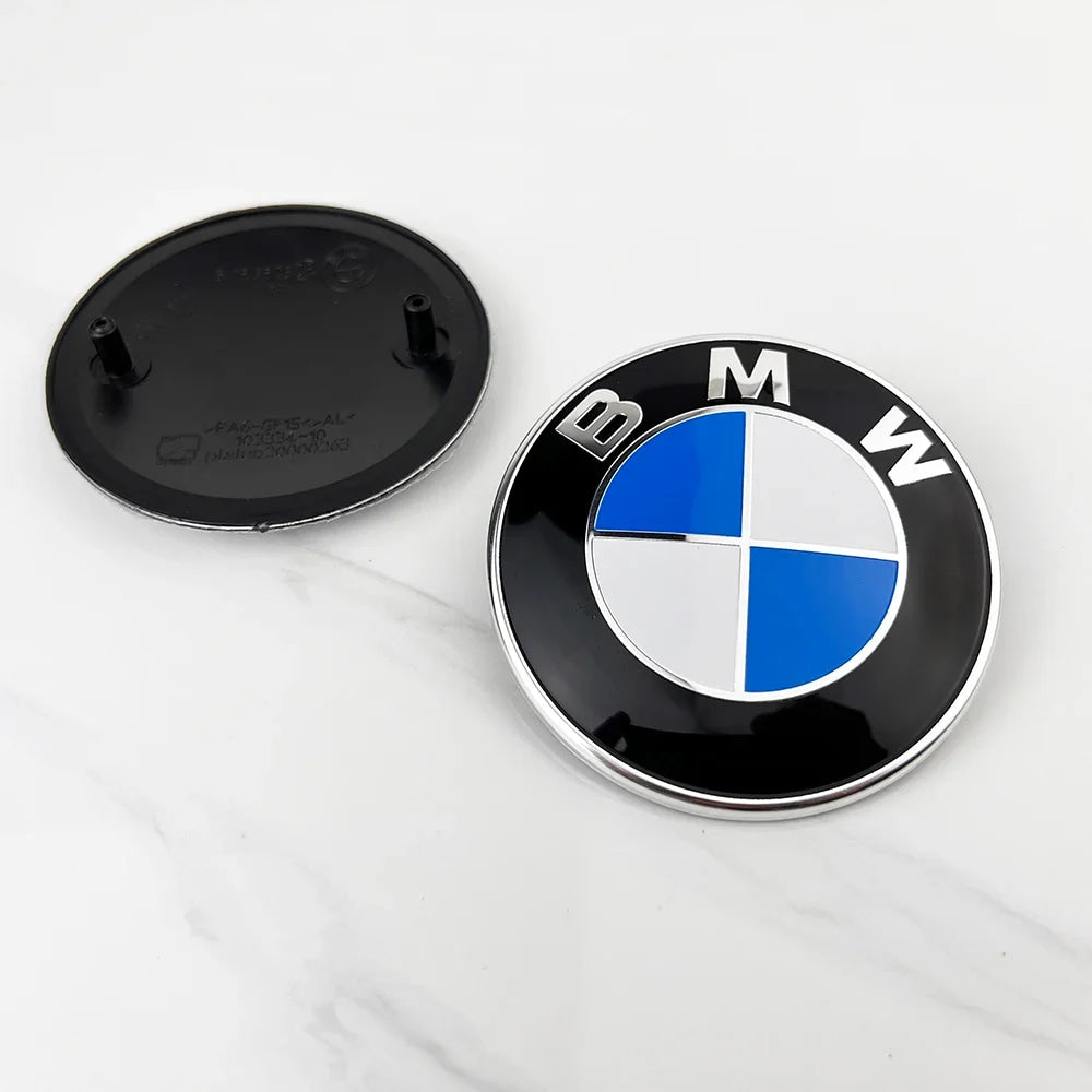 2pcs 74mm 82mm Car Front Hood Bonnet Emblem Rear Trunk Badge For BMW E30 E36 F34 F23 G14 G20 G30 X1 X2 X3 X5 M1 M2 Accessories