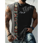 Summer New Men's Vest T Shirt Patterned Tribal Round Neck Clothing Daily Fitness Sports Vintage Sleeveless Printed Ethnic Tops