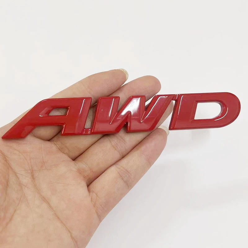 3D Metal AWD Letters Stickers Car Rear Trunk Fender Badge Sticker For Honda CRV HRV Toyota Highlander Car Styling Accessories