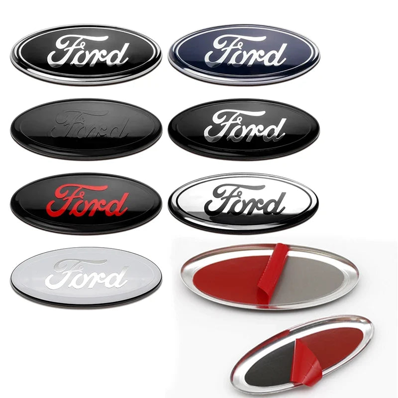 Ford Metal Full Size Front Rear Markings Car Logo For Focus Mondeo Ranger Fiesta Front Rear Trunk Emblem Metal Cover Sticker
