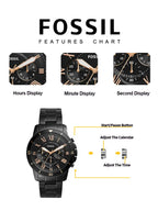 Fossil FS5374 Luxury Men's Watch Sport Quartz Chronograph Waterproof Luminous Stainless Steel Wristwatch Relogio Masculino