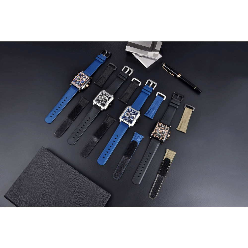 2026 New Pagani Design PD1725 Men Square Quartz Watch Chronograph 42MM Sapphire Glass Waterproof Racing Sports Silicone reloj