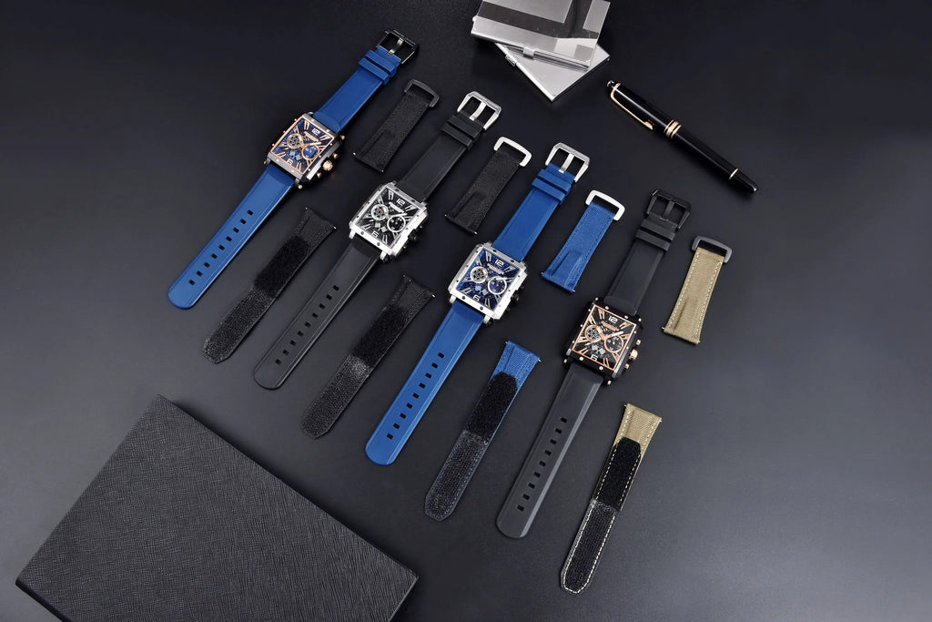 2026 New Pagani Design PD1725 Men Square Quartz Watch Chronograph 42MM Sapphire Glass Waterproof Racing Sports Silicone reloj