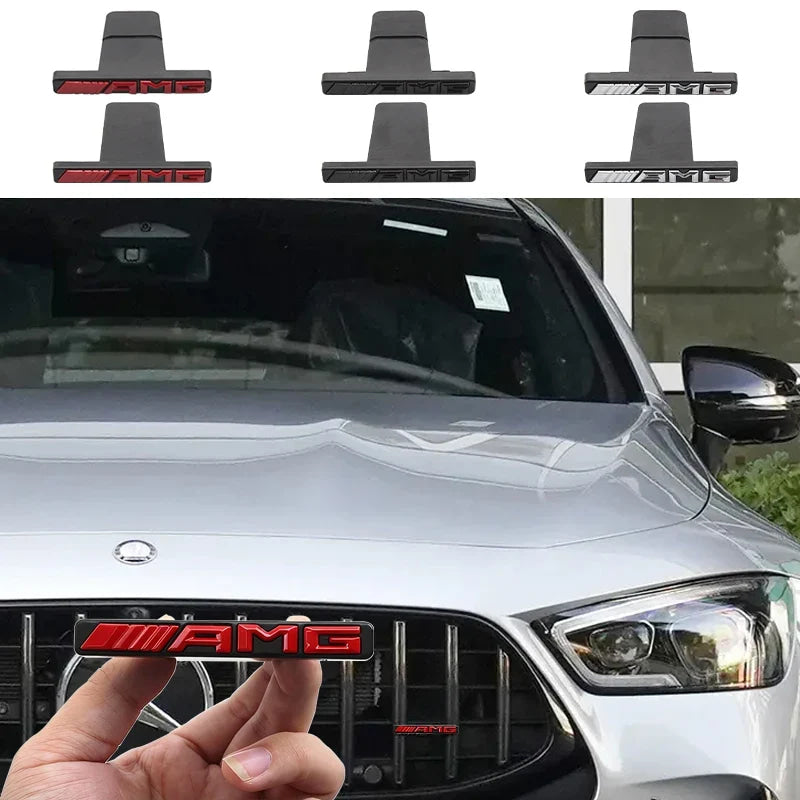 For Mercedes Benz W203 W204 W205 W210 w211 W124 W169 W176 W177 W202 ABS 3D AMG Logo Emblem Car Front Grille Badge accessories