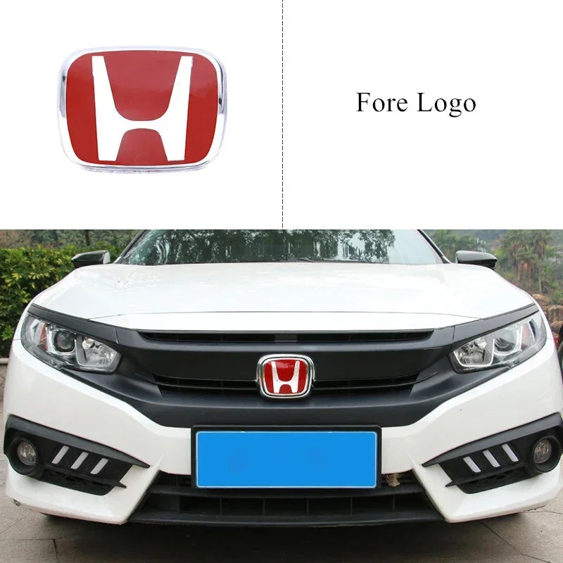 Car Logo Badge Front Grille Trunk Steering Wheel Decoration Accessories For Honda Fit GK5 HRV Vezel Accord Civic Cars Emblem