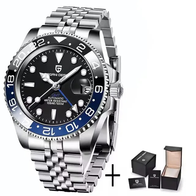 PAGANI DESIGN 2026 GMT Watches Men Luxury Sapphire Automatic Mechanical Watch 40MM Stainless Steel Waterproof Watches for men