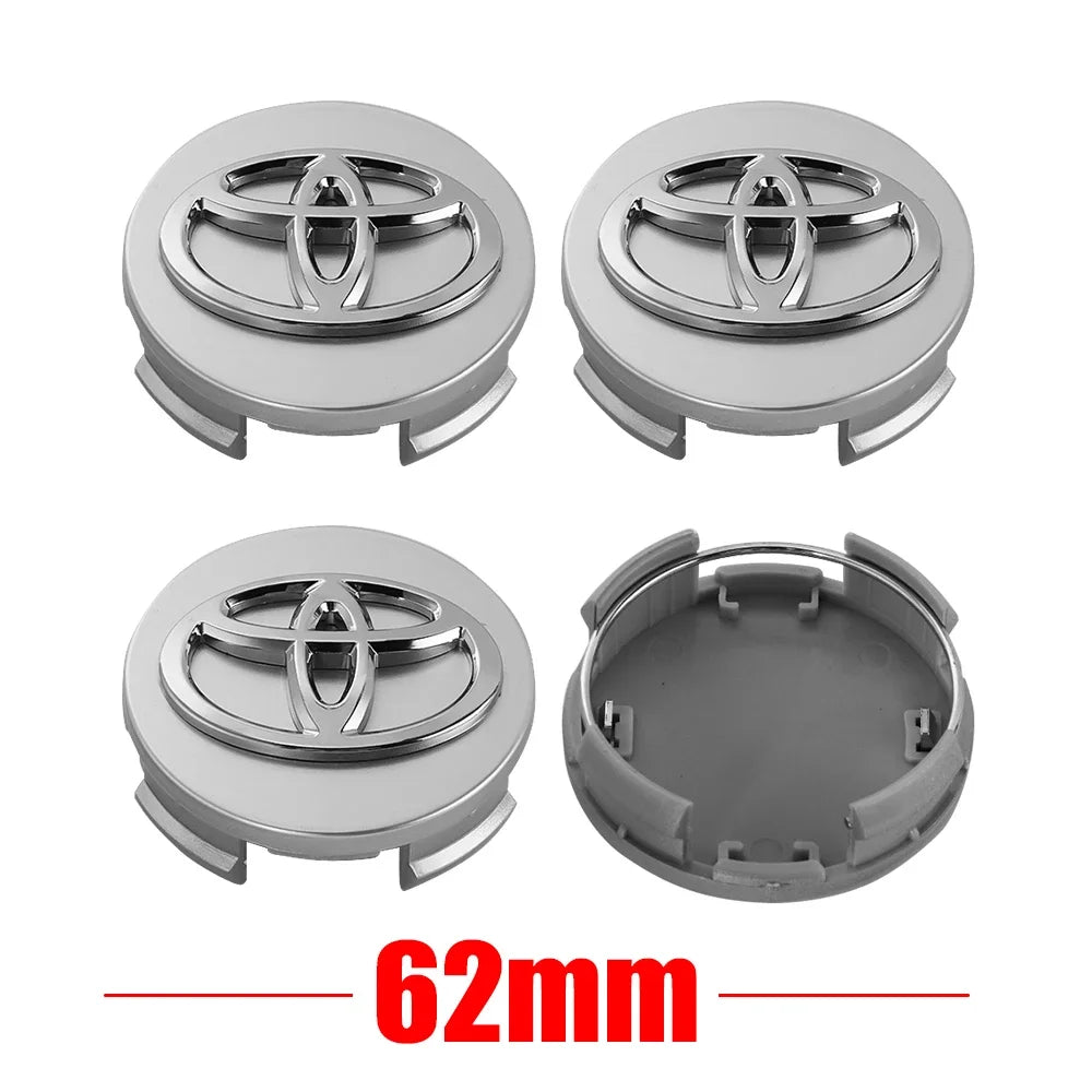 56/62mm Car Wheel Hub Center Caps 4PCS For Toyota Yaris Prius Rav4 Land Cruiser Highlander TRD Corolla C-HR Aygo Mod Parts