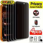 NNBILI 4 protectores de pantalla de vidrio templado de cobertura completa diseñados para varios teléfonos iPhone 17 16 15 14 13 12 11Pro MAX