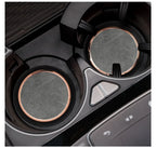2Pcs Leather Car Coaster Anti-slip Mat Cup Holder Pad For BMW X1 X2 X3 X4 X5 X6 X7 1 3 5 6 7 Series E60 E90 E70 G20 G30 G7