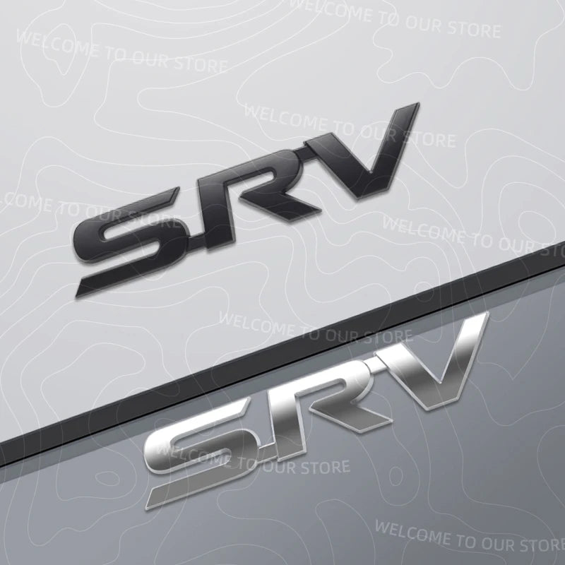 Zinc Alloy For SRV Letter Logo RAV4 Prius Hilux Pick-Up Vigo Revo Prado C-HR Car Trunk 3D Metal Emblem Rear Body Badge Sticker