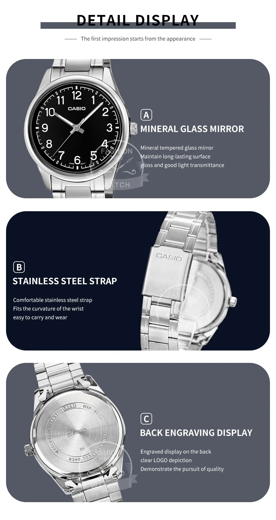 Casio watch for men Digital Hands Quartz Watch  reloj casio hombre  MTP-V005D-1B4