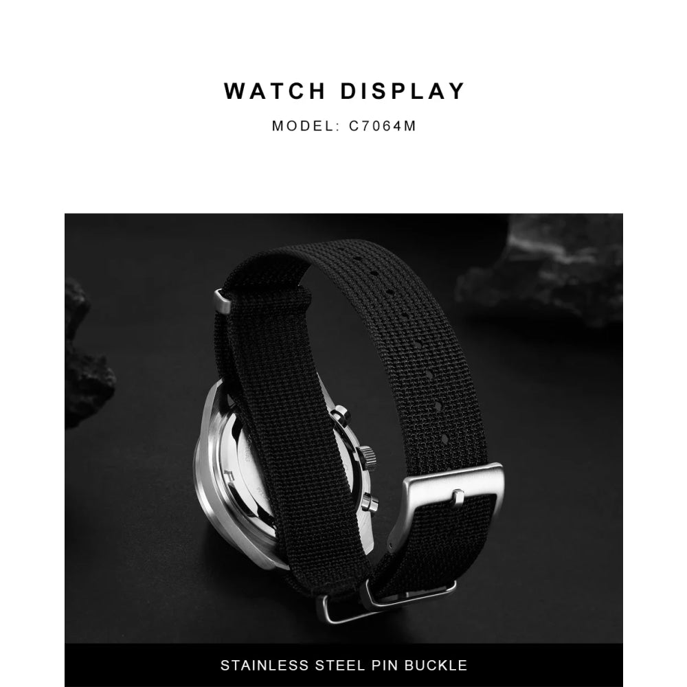 CADISEN New Men's Watches Luxury Quartz Wrist Watch For Men Sapphire AR Coated Crystal Canvas VK68 Speed Chronograph Automatic
