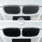 2Pcs Car Style Black Front Kidney Double Slat Grill Grille for-BMW E92 E93 3-Series 328I 335I Coupe LCI 2010-2013
