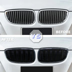 2Pcs Car Style Black Front Kidney Double Slat Grill Grille for-BMW E92 E93 3-Series 328I 335I Coupe LCI 2010-2013