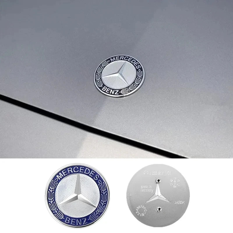 57mm Front Hood Emblem Cover Decor Refit Accessories Key Ring For Mercedes Benz W209 W210 W211 W212 W176 W203 W204 W205