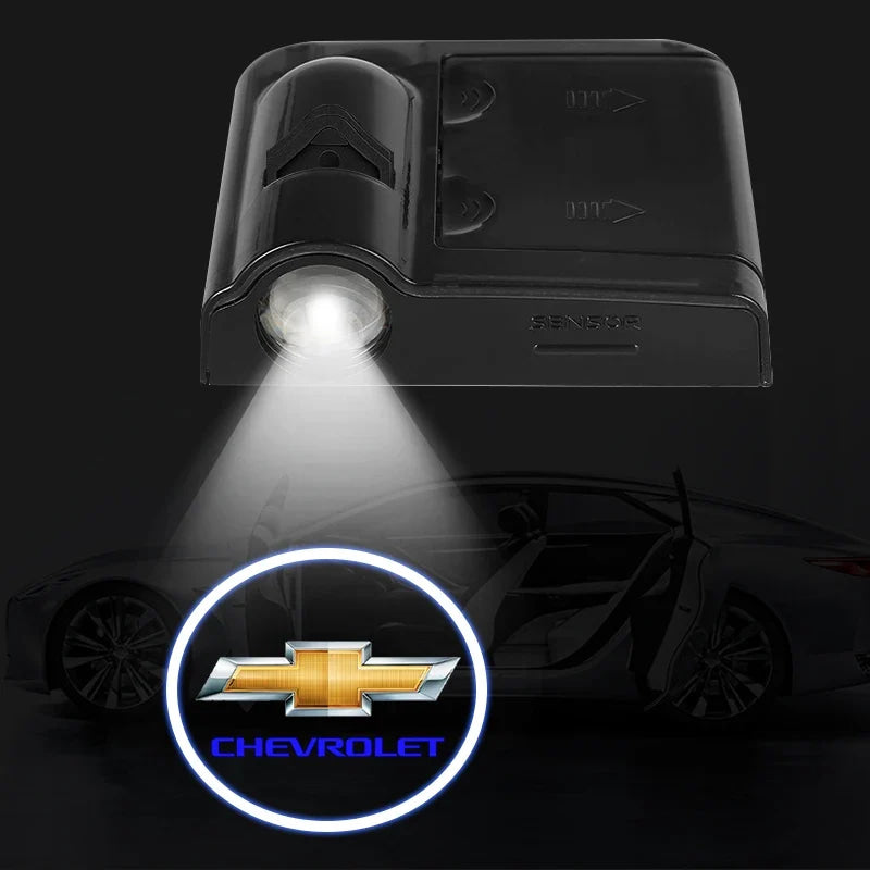 LED Car Door Welcome Light Decoration Light Car Badge logo For Chevrolet Onix Cruze Silverado Impala Equinox Malibu Tahoe Cobalt
