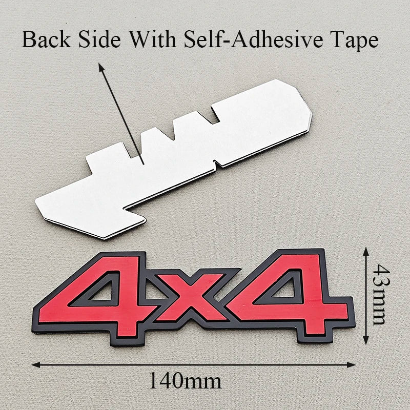 3D Metal Car Logo 4WD 4X4 Emblem Badge for Toyota Subaru Honda Jeep SUV Off Road Chrome Black Sticker Accessories