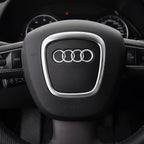 Audi Automobile Steering Wheel Logo Bright Frame Strip Electroplated Sticker Emblem For A3 A4 B8 8P B9 8V A5 A6 C7 A7 Q3 Q5 Q7