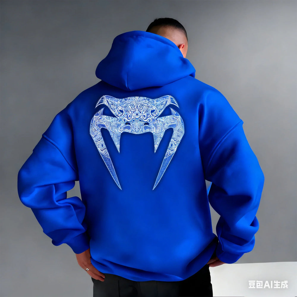 Men's Pattern Hoodies –Bold Back Prints MMA Inspired Streetwear Loose Fit Perfect for Gym  Casual Wear Limited Edition Designs