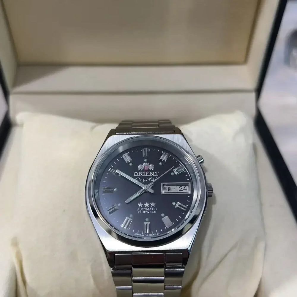 Orient Watch Mechanical Wristwatch Japanese Movement Stainless Steel Bracelet Folding Clasp with Luminescent