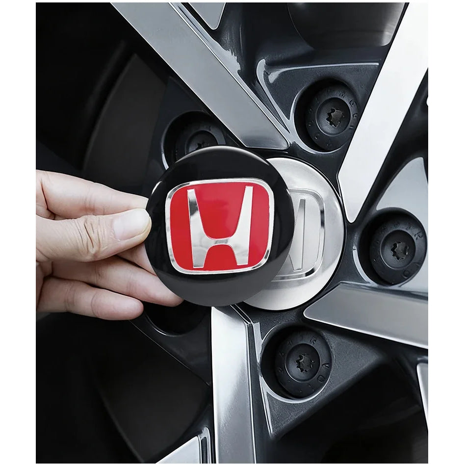 4pcs 56mm 60mm 65mm Car Wheel Center Covers Badge Sticker Stickers For Honda Civic XR-V HR-V Accord Odyssey CRV Insight Fit