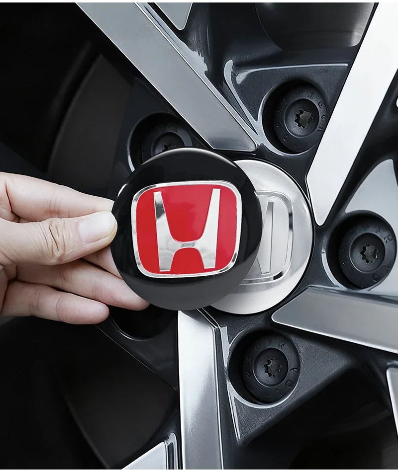 4pcs 56mm 60mm 65mm Car Wheel Center Covers Badge Sticker Stickers For Honda Civic XR-V HR-V Accord Odyssey CRV Insight Fit