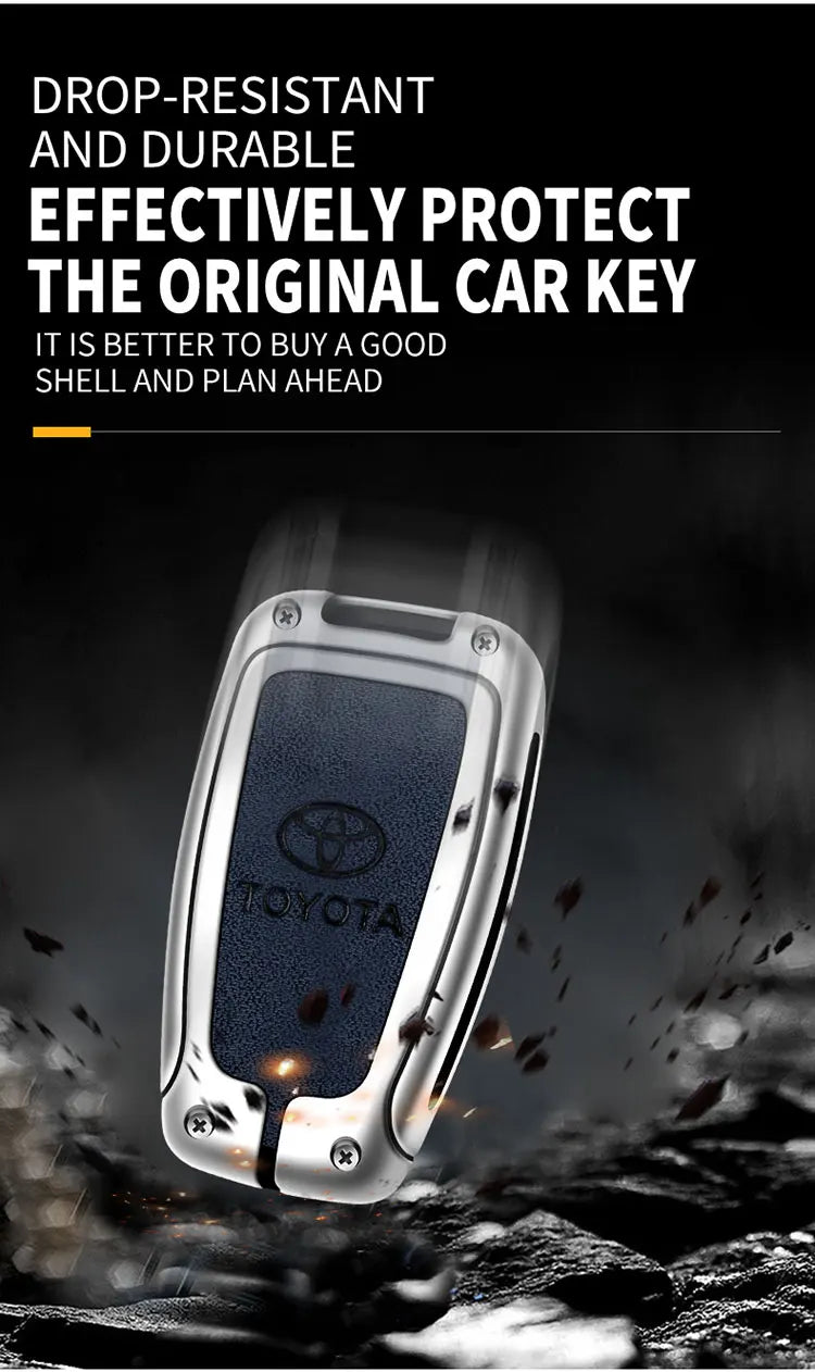 Car Key Case Bag Cover Shell For Toyota CHR Prado 2017 2018 Prius Camry Corolla RAV4 2017 2018 2019 2020 Protector Accessories
