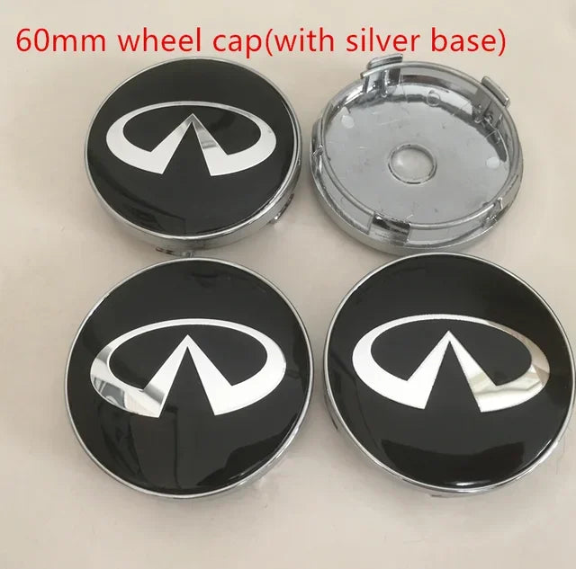 4pcs 56mm 60mm 65mm 68mm infiniti Car Wheel hub Center Cap Badge covers emblem sticker Styling accessories