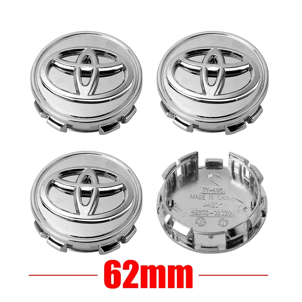 56/62mm Car Wheel Hub Center Caps 4PCS For Toyota Yaris Prius Rav4 Land Cruiser Highlander TRD Corolla C-HR Aygo Mod Parts