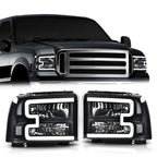 Led Drl Bar Headlights Assembly Replacement for 2005-2007 Ford F250 F350 F450 F550 Super Duty/2005 Excursion Chrome |   Crossdesign