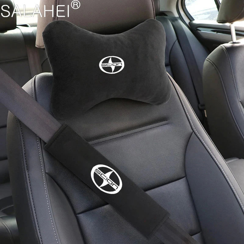 Fashion Couples For Toyota scion XA XB XD IQ TC Car Headrest Neck Pillows Seat Belt Protector Shoulder Pad Auto Accessories