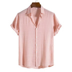 100% Cotton Linen Shirt Men Summer Short Sleeve Male T-shirts Breathable Tops Tee White Clothing Casual Fashion Shirts For Men