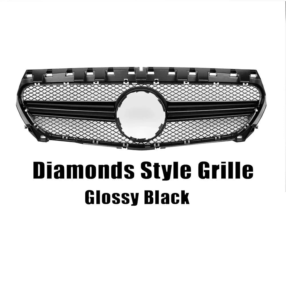 Chrome Silver AMG Style Front Bumper Grille For Mercedes Benz CLA-Class W117 2013-2019 CLA180 CLA200 CLA45 Front Grill Black