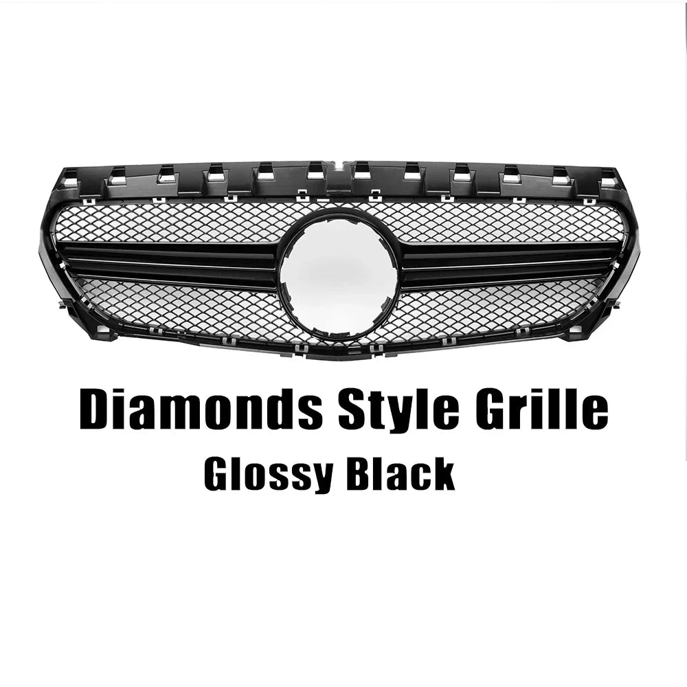Chrome Silver AMG Style Front Bumper Grille For Mercedes Benz CLA-Class W117 2013-2019 CLA180 CLA200 CLA45 Front Grill Black