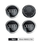 For Audi A8 A5 A6 C5 C6 C7 A7 A1 A3 A4 B5 Q3 Q5 Q7 TT 4pcs 60mm 61mm 68mm 69mm Car Wheel Hub Center Caps Rim Cover Accessories