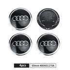 For Audi A8 A5 A6 C5 C6 C7 A7 A1 A3 A4 B5 Q3 Q5 Q7 TT 4pcs 60mm 61mm 68mm 69mm Car Wheel Hub Center Caps Rim Cover Accessories
