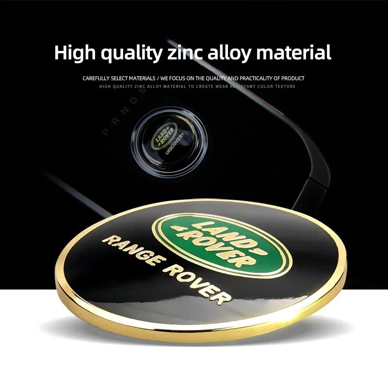 Shift Knob Decoration Metal Cover Car Console Button Sticker For Land Rover Discovery 2 3 4 Range Rover Freelander SV SVR Velar