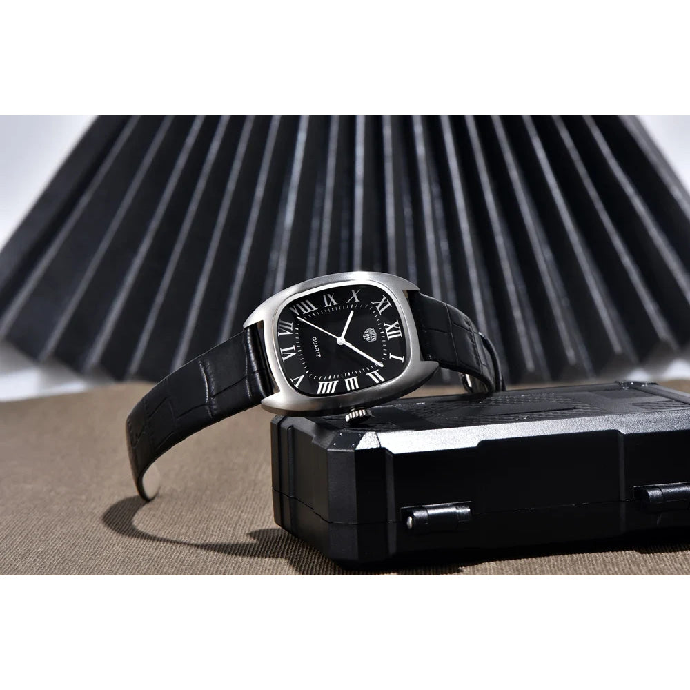 RollsTimi 2026 New Men's Watches Top Brand Luxury Oval Quartz Watch For Men Fashion Watch Man Waterproof VH31 Clock Gift Leathe
