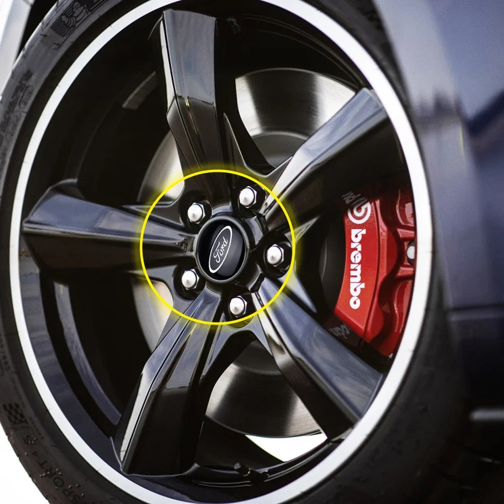 56mm Car Wheel Center Hub Cover Stickers Hub Decals For Ford Mustang Mondeo Focus Fusion Kuga Transit Edge Decoration Accesorios