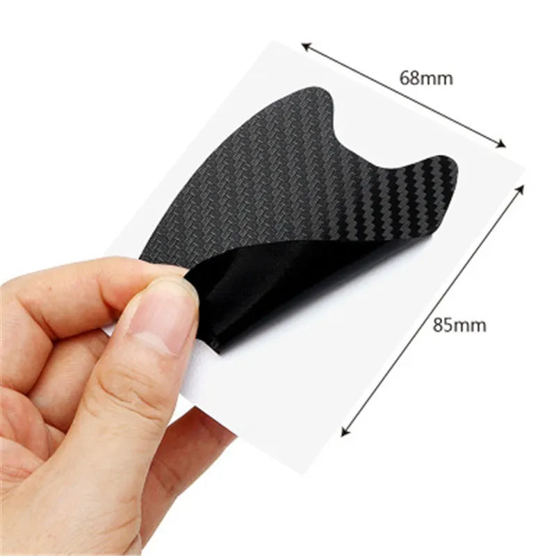 4 unids/set de molduras de estilo de coche, pegatina para puerta de coche, cubierta resistente a arañazos de fibra de carbono, piezas de película de protección de manija automática